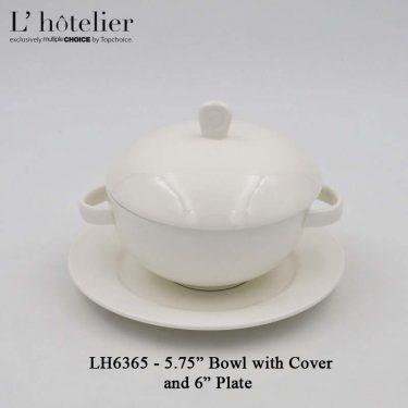 L'Hotelier Bowl 5.75" with Cover and under Plate 6"