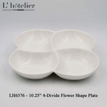 L'Hotelier 10.25" 4 Divide Flower Shape Plate