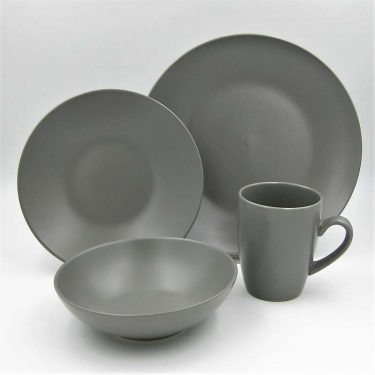 16pc Dinner Set Stoneware - Mono Slate