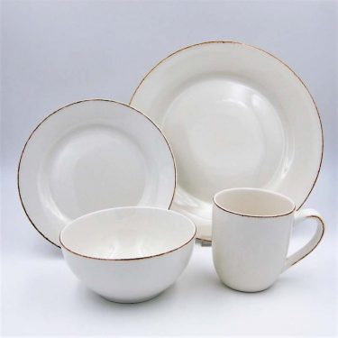16pc Dinner Set Stoneware - Sonoma White
