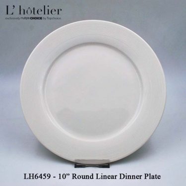 L’Hotelier Dinner Plate Round Linear Rim 10"