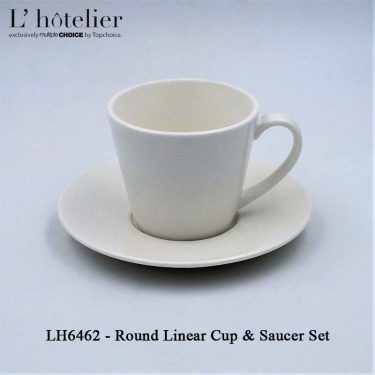 L’Hotelier Cup & Saucer Set Round Linear Rim