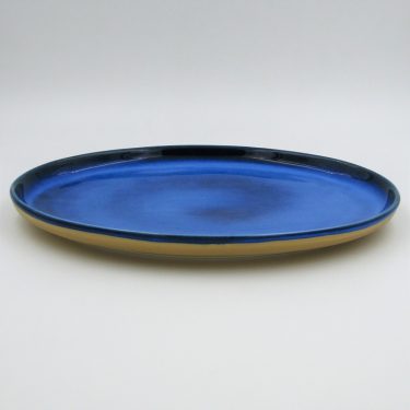 Artisan Blue - 1pc 11.8" Reactive Glazed Porcelain Oval Platter