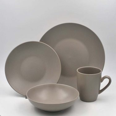 16pc Dinner Set Stoneware - Mono Moonrock