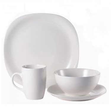 16pc Dinner Set Stoneware - Quadro White