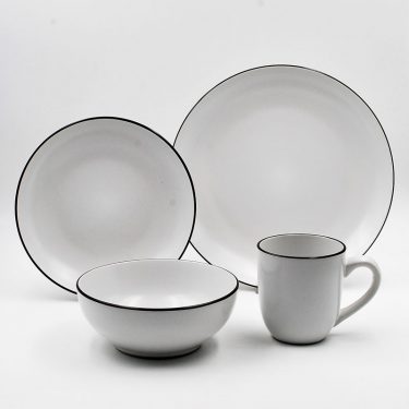 16pc Dinner Set Stoneware - Bistro Chocolate