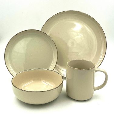 16pc Dinner Set Stoneware - Tuscany Latte